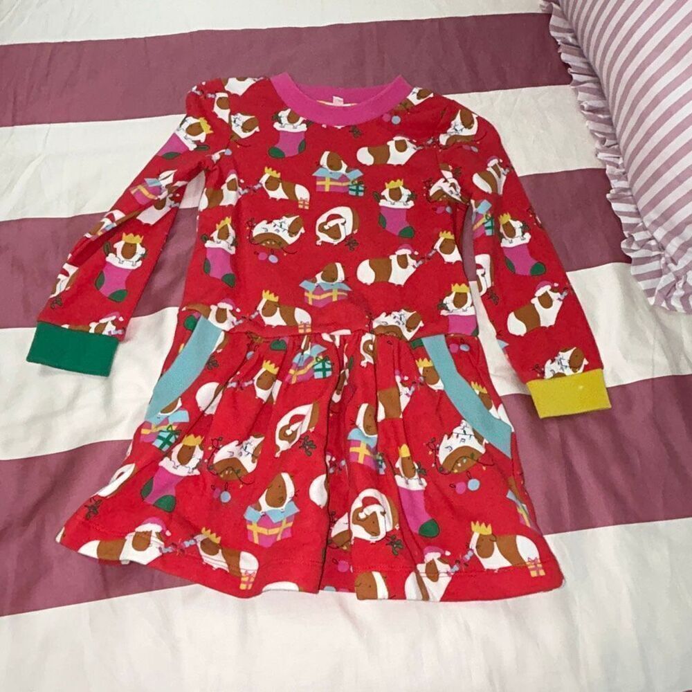 Mini Boden hamster present sweater dress sz 4/5